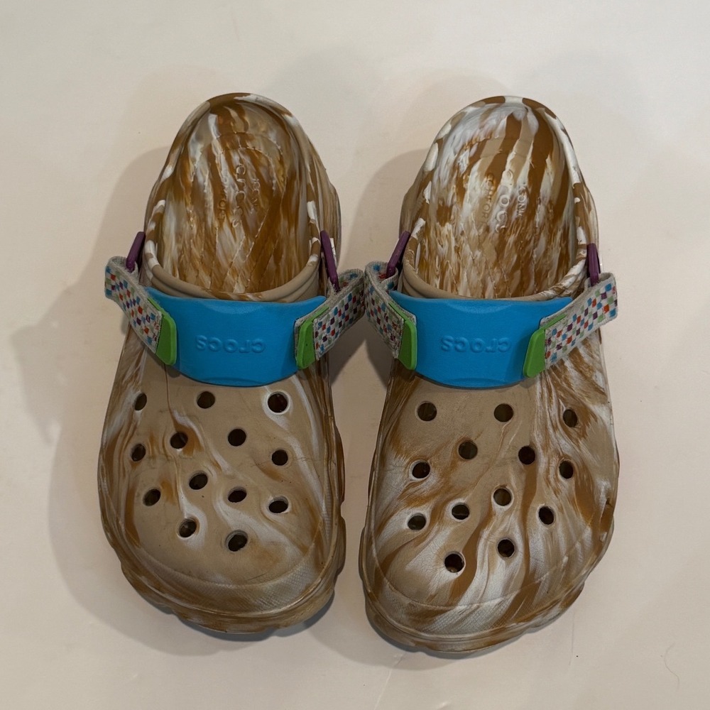 Crocs Classic All-Terrain Marbled Clogs Tan White Mens 9 Womens 11 207887-2Y2